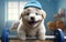 Whimsical wonder: adorable animation brings to life a cute and funny golden retriever puppy in a charming cartoon