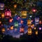 Whimsical Wonders: Vibrant Lanterns Cascading in Harmony