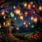 Whimsical Wonders: Vibrant Lanterns Cascading in Harmony