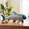 Whimsical Wooden Whale Figurine