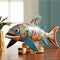 Whimsical Wooden Whale Figurine