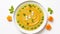 Whimsical Yellow Soup With Carrots And Sticks For 10-month-old Baby