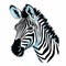 Whimsical Zebra Head: Playful Vector Art With Realistic Detailing
