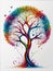 Whimsy in Bloom: Colorful Fantasy Tree Delight