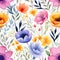 Whimsy in bloom: seamless floral illustration