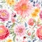 Whimsy in bloom: seamless floral illustration