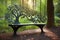 Whimsy in the Woods: An Intricately Designed Tree Bench Amidst Sparkling Streams