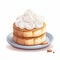 Whipped Cream Dessert Plate: Highly Detailed Illustration