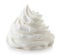 Whipped cream on white background