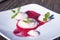 Whipped Rhubarb semolina pudding