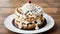 Whipped Wonder Creamy Delights on National Waffle Day.AI Generated