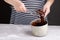 Whipping chocolate cream by whisk