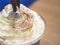 Whipping Cream topping on cold drink Beverage