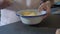 Whipping Eggs In A Metal Bowl
