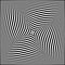 Whirl twisting movement illusion in abstract op art design