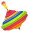 Whirligig icon. Spinning colorful toy in cartoon style