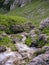 A whirling creek on a rocky mountain landscape