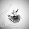 Whirling Dervish illustration design black and white