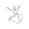 whirling dervish vector drawing. Vector illustration drawn with one line