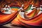 Whirling Dervishes: mesmerizing panorama capturing the graceful movements of whirling dervishes in vibrant traditional costumes