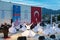 Whirling dervishes show and religious music concert for begining of ramadan at Marmaris amphitheater in Marmaris, Turkey