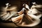 Whirling Dervishes. Sufi whirling dance with motion blur effect