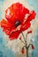 Whirling War: A Vivid Palette Knife Depiction of Enduring Poppy