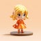Whirly And Cute: Anime Character In An Orange Dress