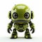 Whirly Technocore: A Sleek Metallic Green Robot With Shiny Eyes