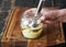 Whisk homemade mayonnaise with olive oil and eggs. Combine the sauce ingredients. Step by step preparation of mayonnaise at home.