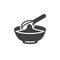 Whisk mixing bowl vector icon