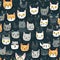 Whiskered Whimsy: A Mosaic of Mysterious Cat Faces