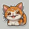 Whiskered Wonders: Cute Cat Sticker Set with Big Eyes and Playful Fights