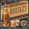 Whiskey alcohol colorful vintage flyer
