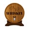 Whiskey barrel. Alcohol drink in flat style design. Vector illustration