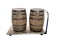 Whiskey beer barrels on cart