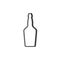 Whiskey bottle line. Simple template. Isolated object. Symbol in thin lines for alcoholic institutions, bars, restaurants, pubs