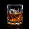 whiskey glass isolated on black background, AI Generative