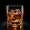 whiskey glass isolated on black background, AI Generative