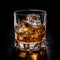 whiskey glass isolated on black background, AI Generative