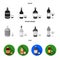 Whiskey, liquor, rum, vermouth.Alcohol set collection icons in black, flat, monochrome style vector symbol stock