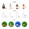 Whiskey, liquor, rum, vermouth.Alcohol set collection icons in cartoon,outline,flat style vector symbol stock