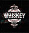 Whiskey retro logo template, vintage, glitch vector label.