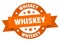 whiskey round ribbon isolated label. whiskey sign.