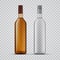 Whiskey and vodka transparent bottles design