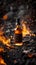 Whisky Bottle Mockup on Dark Background with Charcoals, Sparkles and Fire