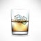 Whisky glass with beverage