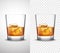 Whisky Shots Glassware Realistic Transparent Banners