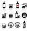 Whisky or Whiskey alcohol icons set