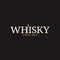 Whisky or whiskey logo with whiskey bottle